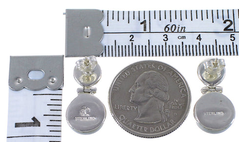 Southwest Turquoise And Opal Inlay Post Dangle Earrings CX45884